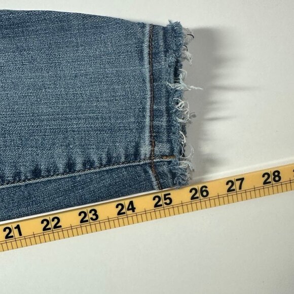 Kut From The Kloth Blue Raw Hem Skinny Jeans | Size 6 Mid-Rise Stretch Denim - Picture 11 of 11